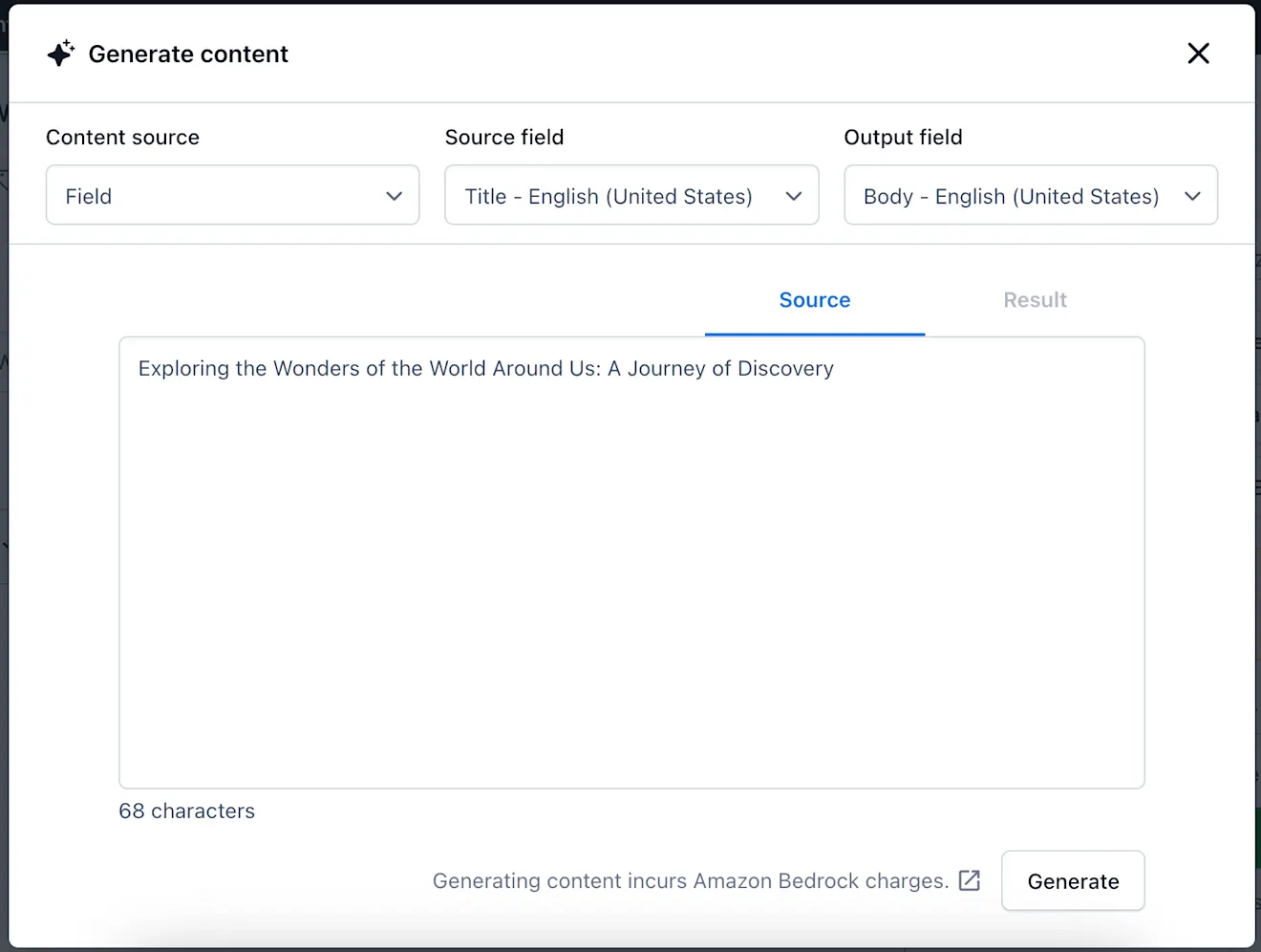 Amazon Bedrock Generate Content