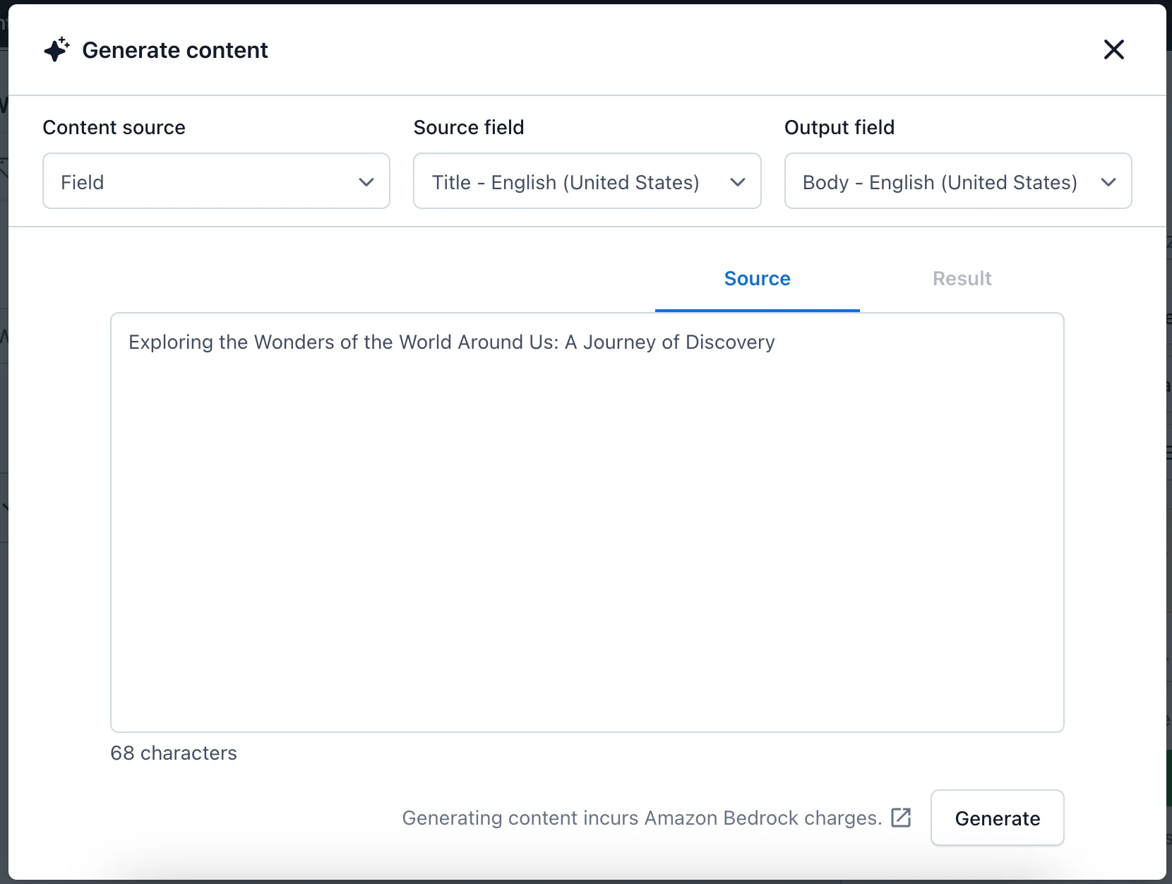Amazon Bedrock Generate Content