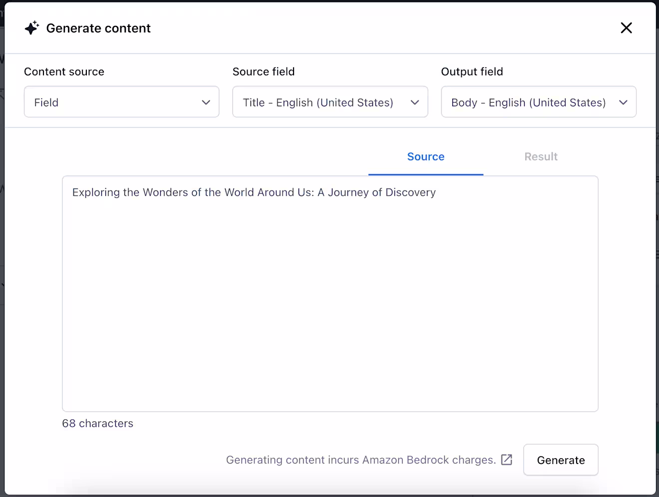 Amazon Bedrock Generate Content