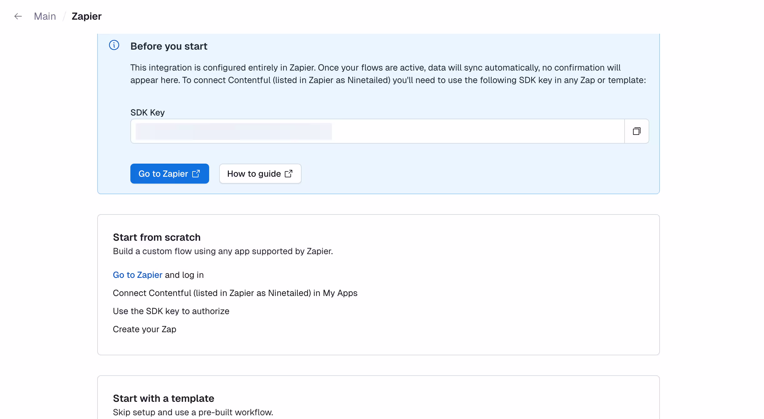 CP: Zapier details page