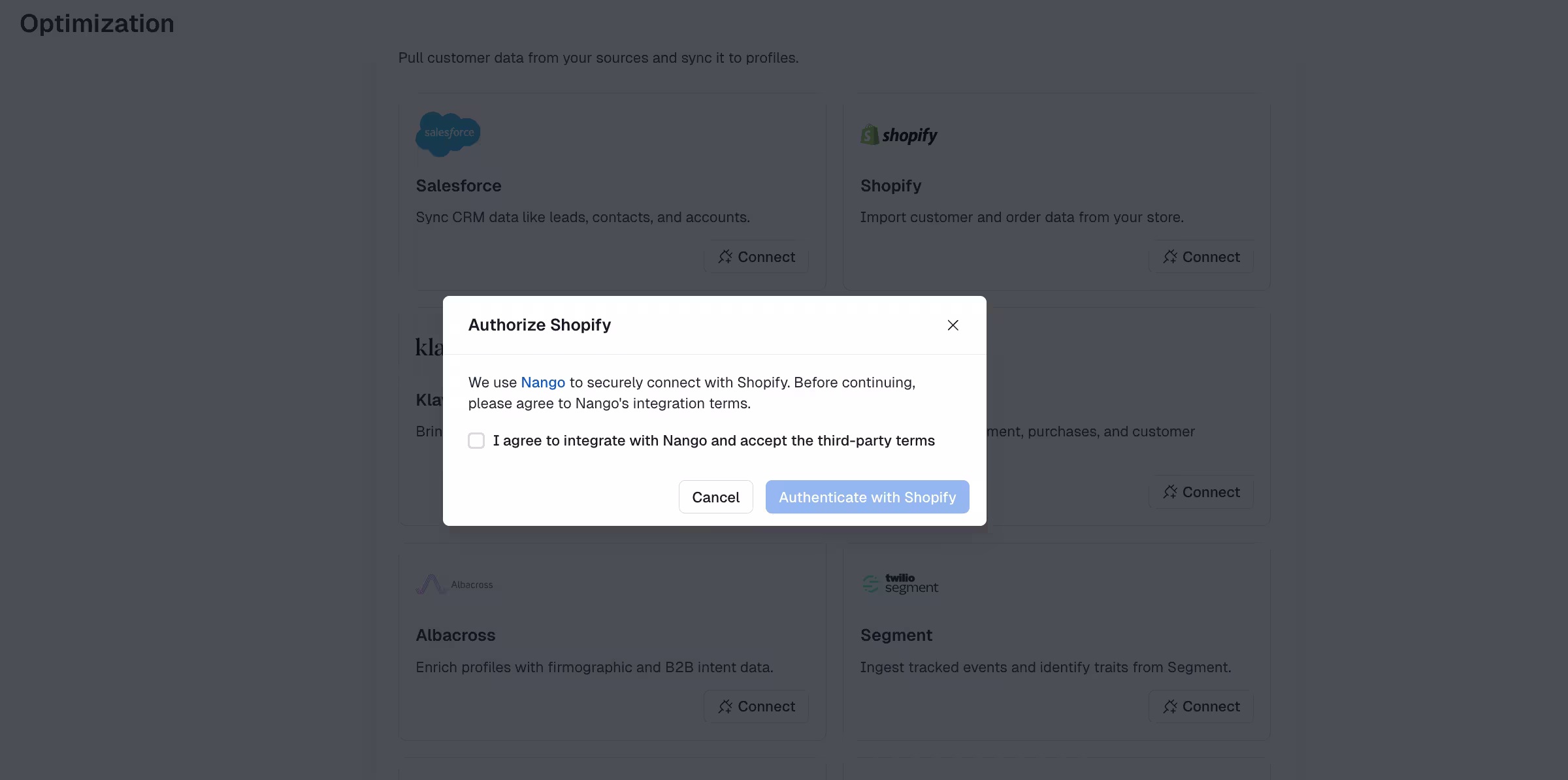CP: Shopify data connector