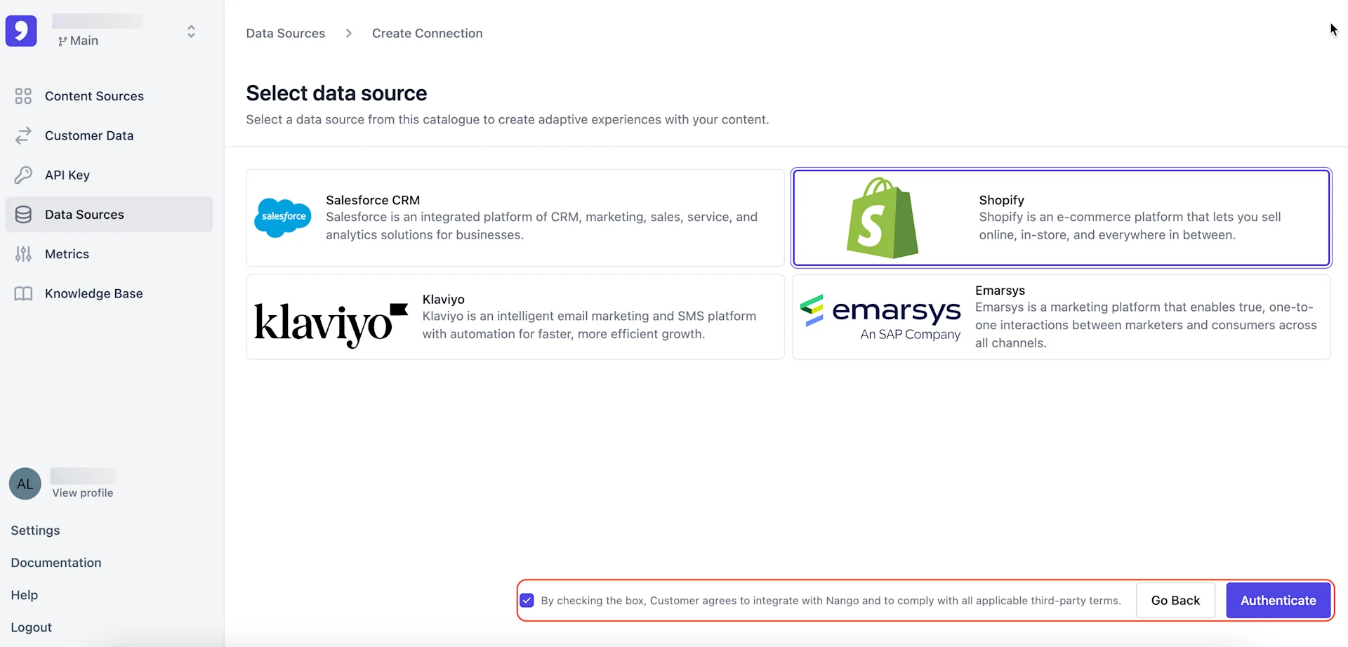 CP: Shopify data connector