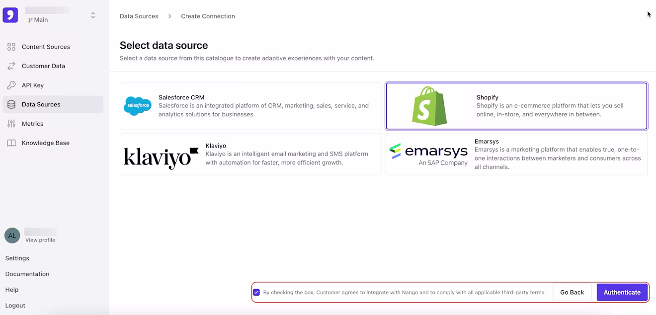 CP: Shopify data connector