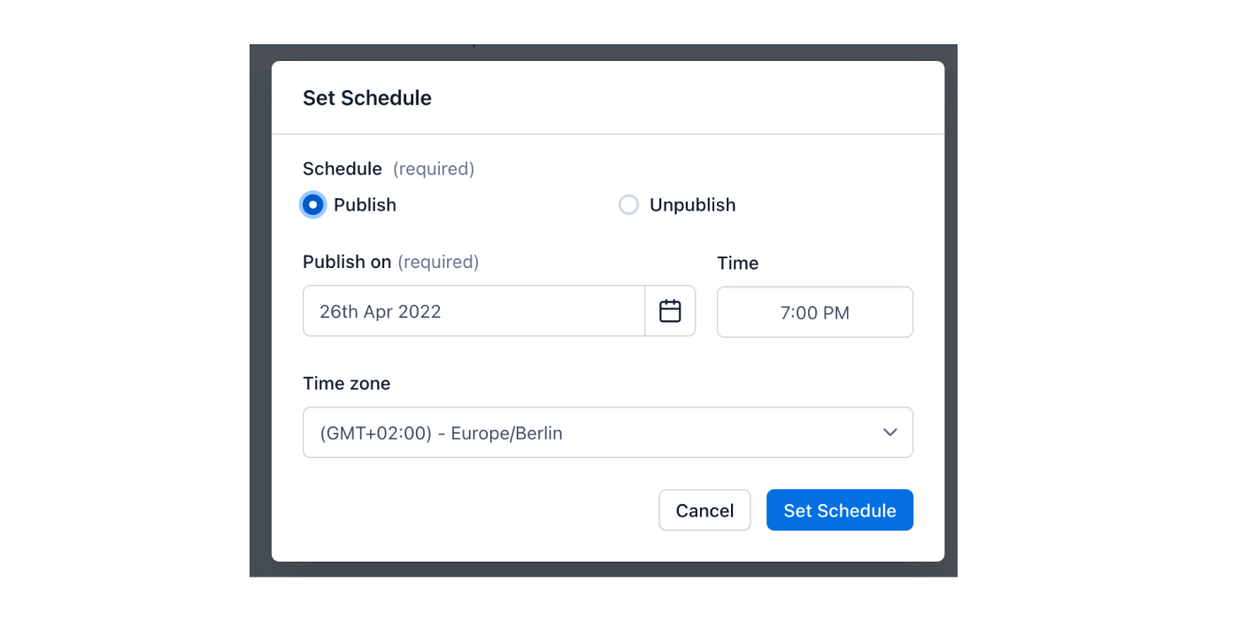 Launch Edit schedule 902