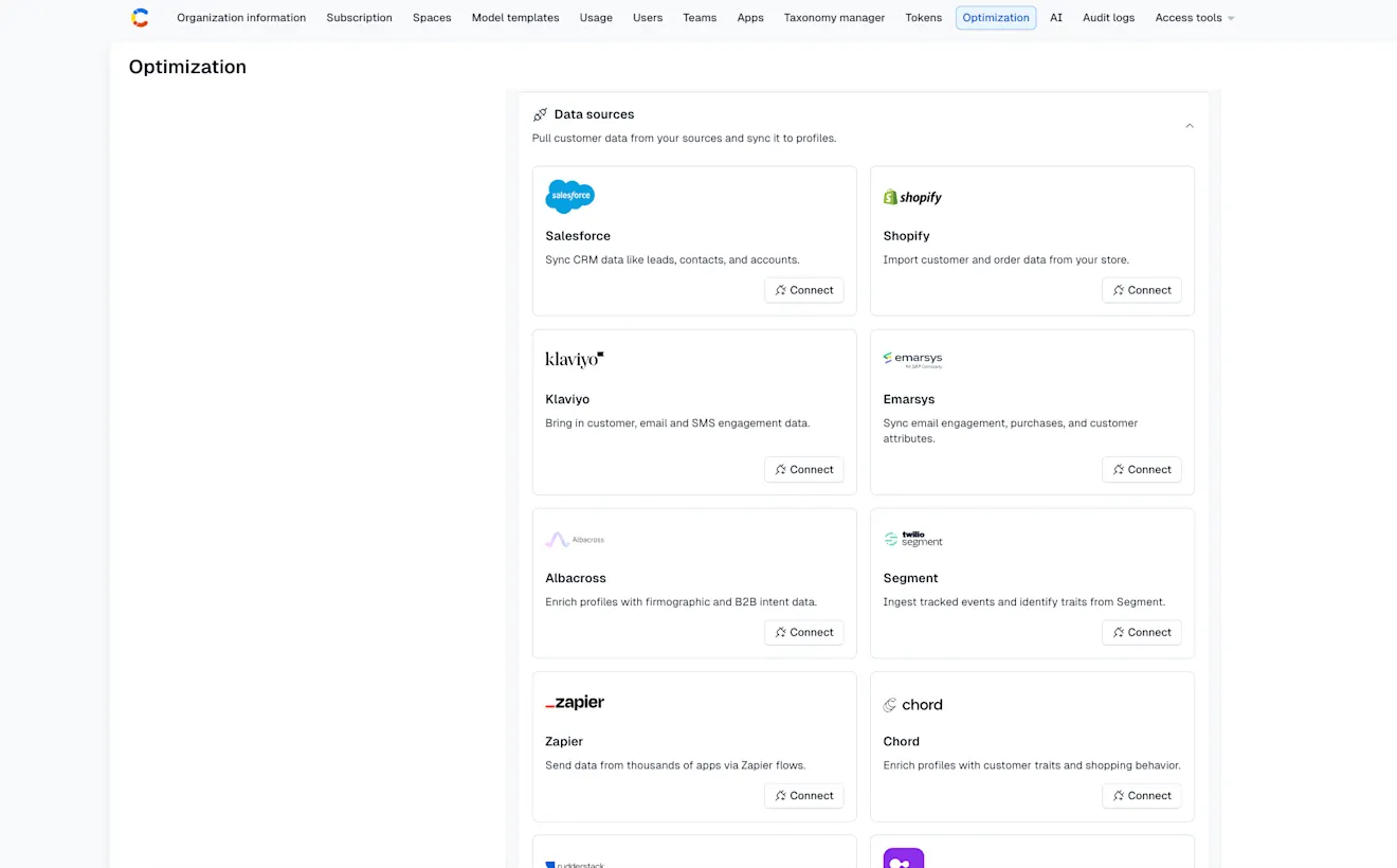 Contentful Personalization: Data Sources