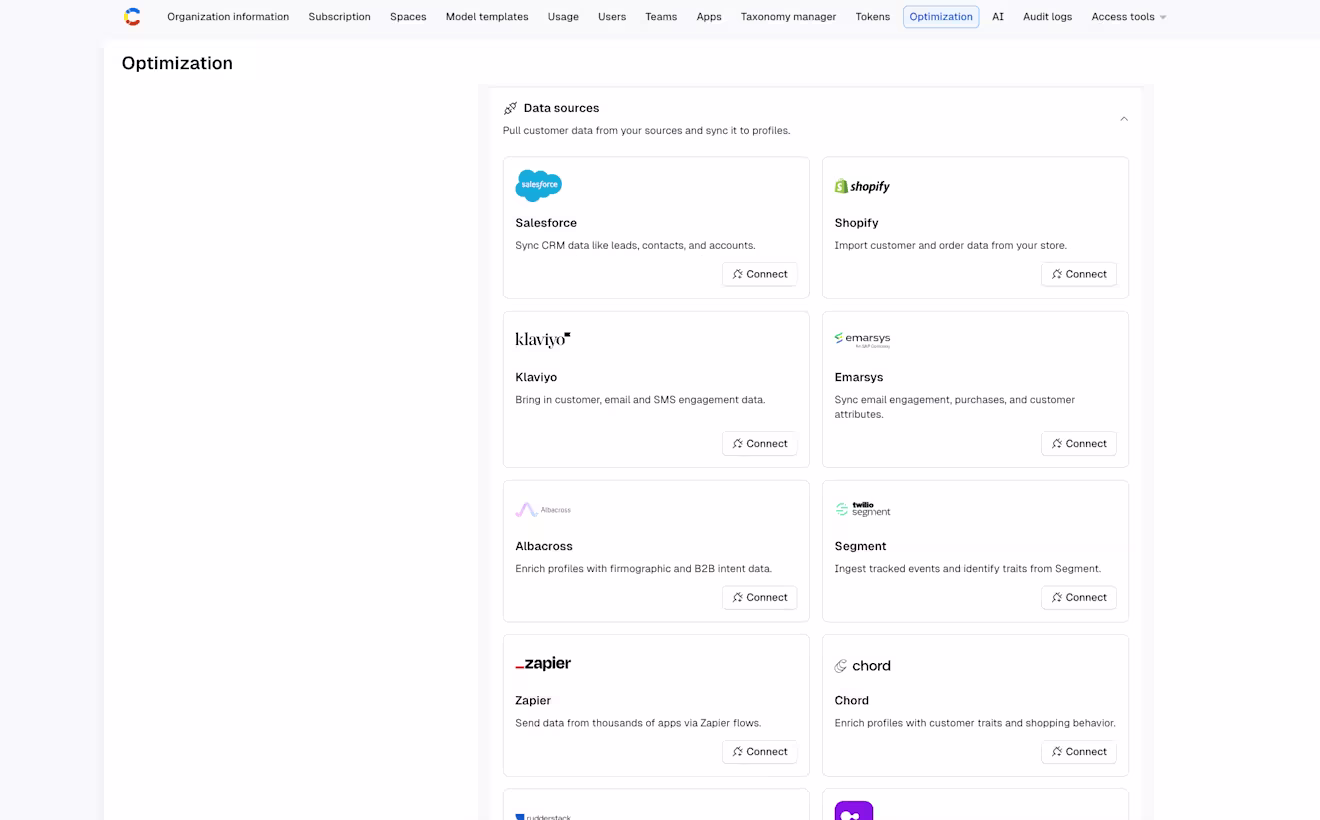 Contentful Personalization: Data Sources