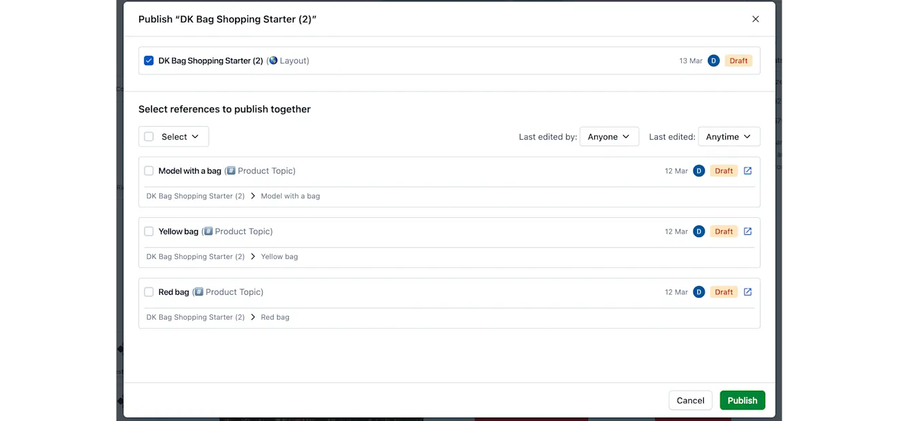 Publish experience