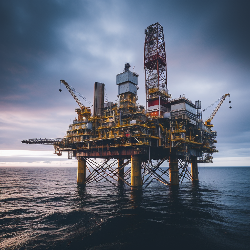 An oil platform in the North Sea symbolizing Norway