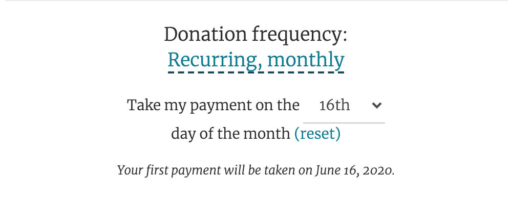 Recurring Payment choose day