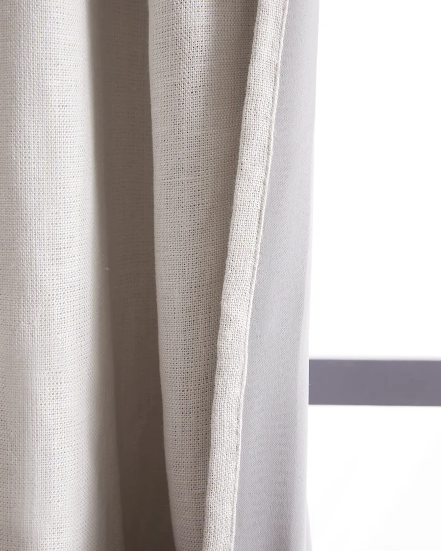 Curtains TexturedLinenBlackout White 1313