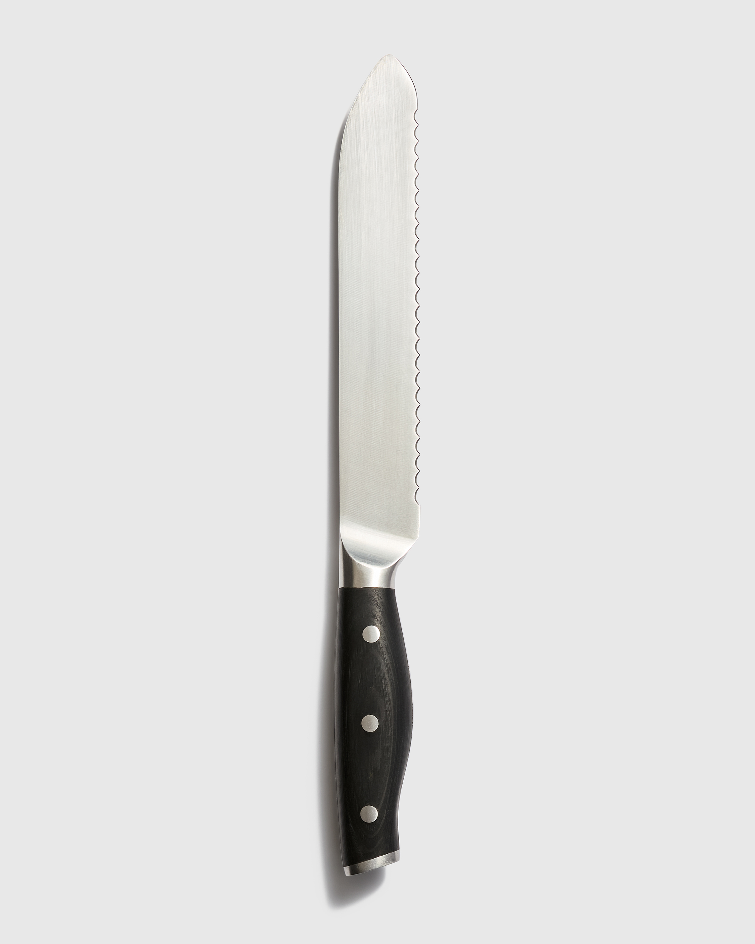 Fully Forged German Stainless Steel Serrated Bread Knife in Black
