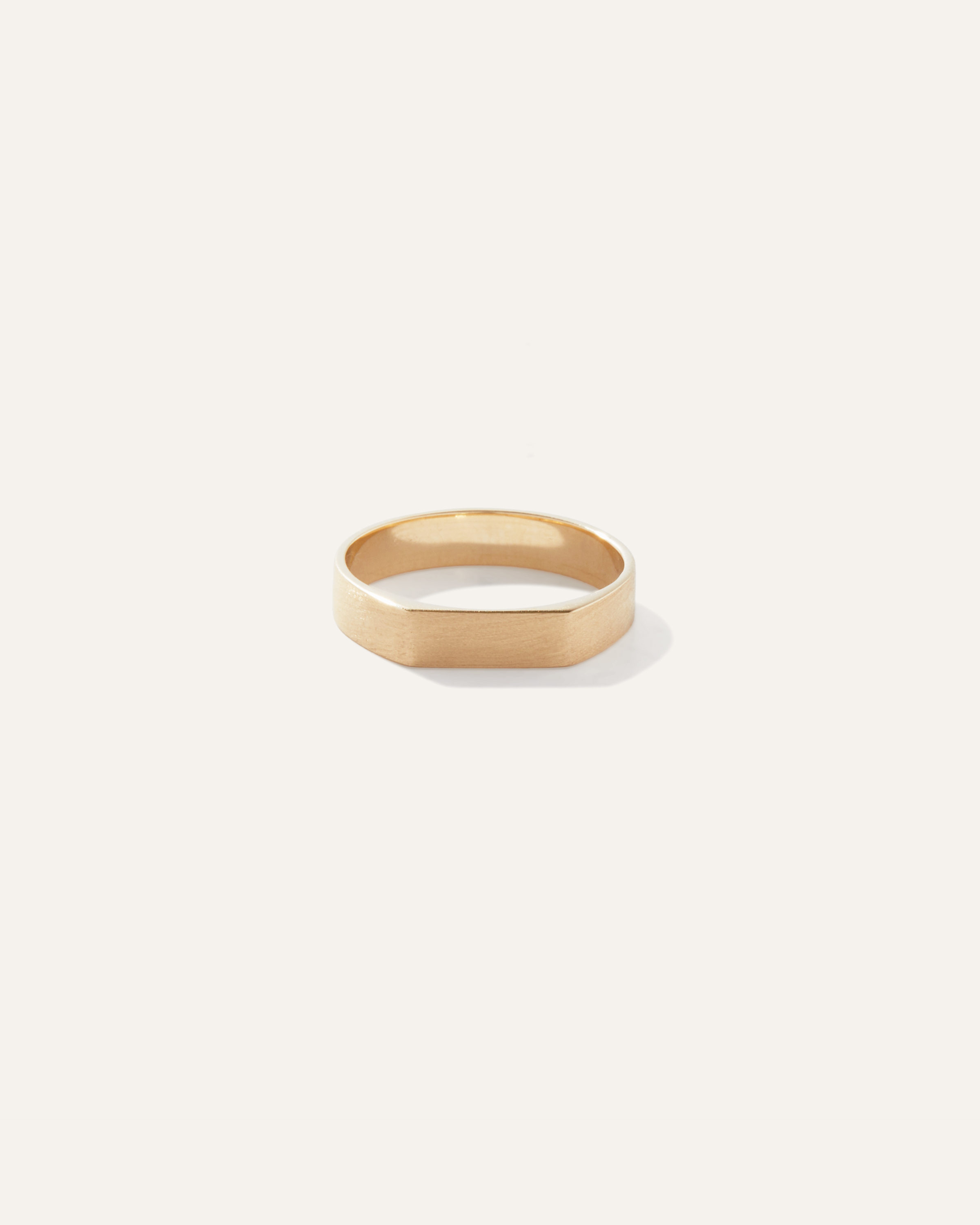 Quince Women's 14k Slim Signet Block Ring In Yellow Gold