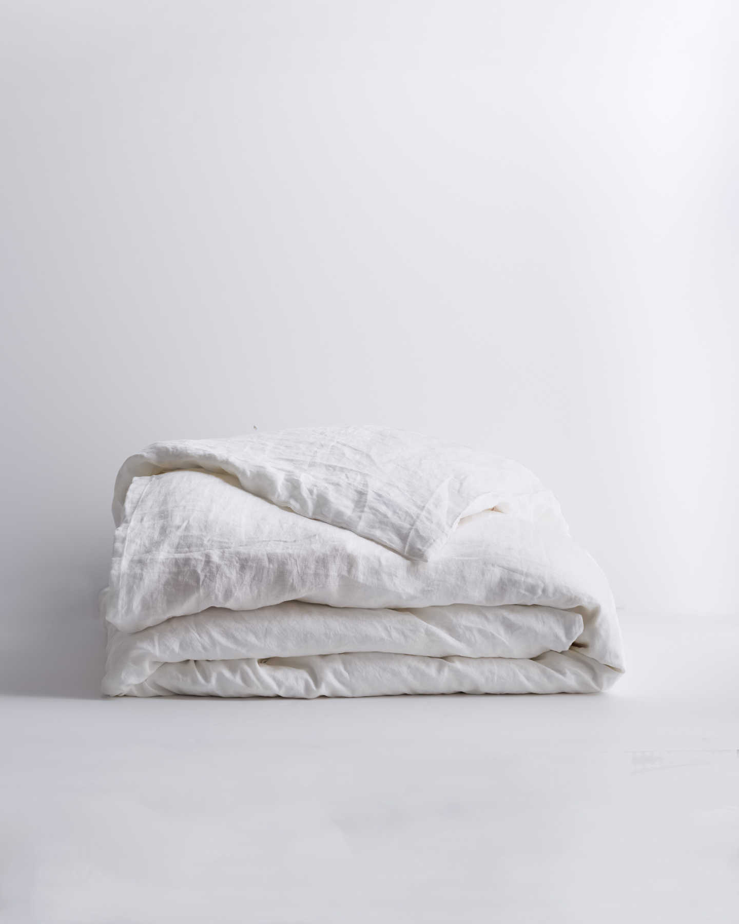 European Linen Duvet Cover - White - 0