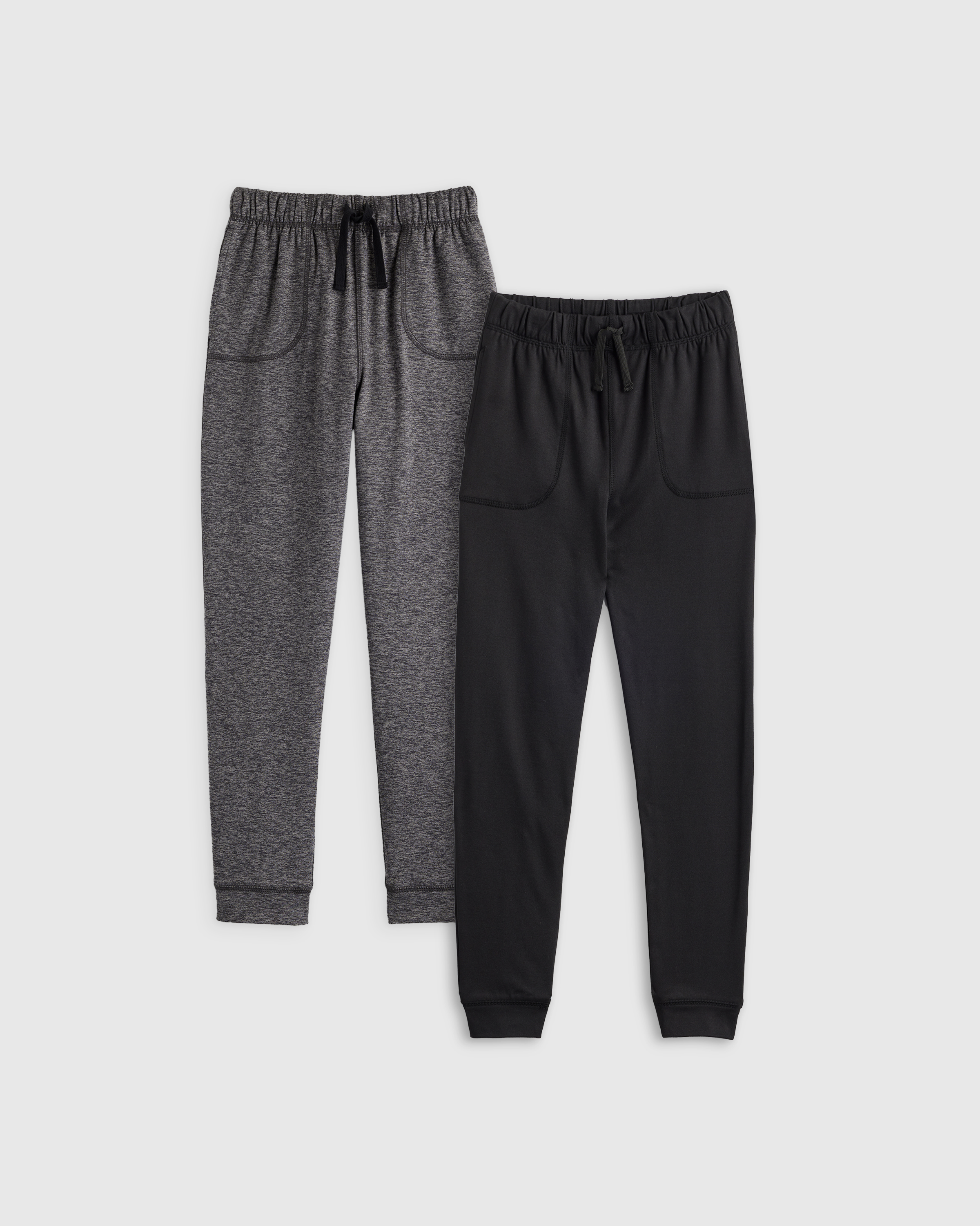 Shop Quince Flowknit Active Joggers 2-pack In Charcoal Heather/black