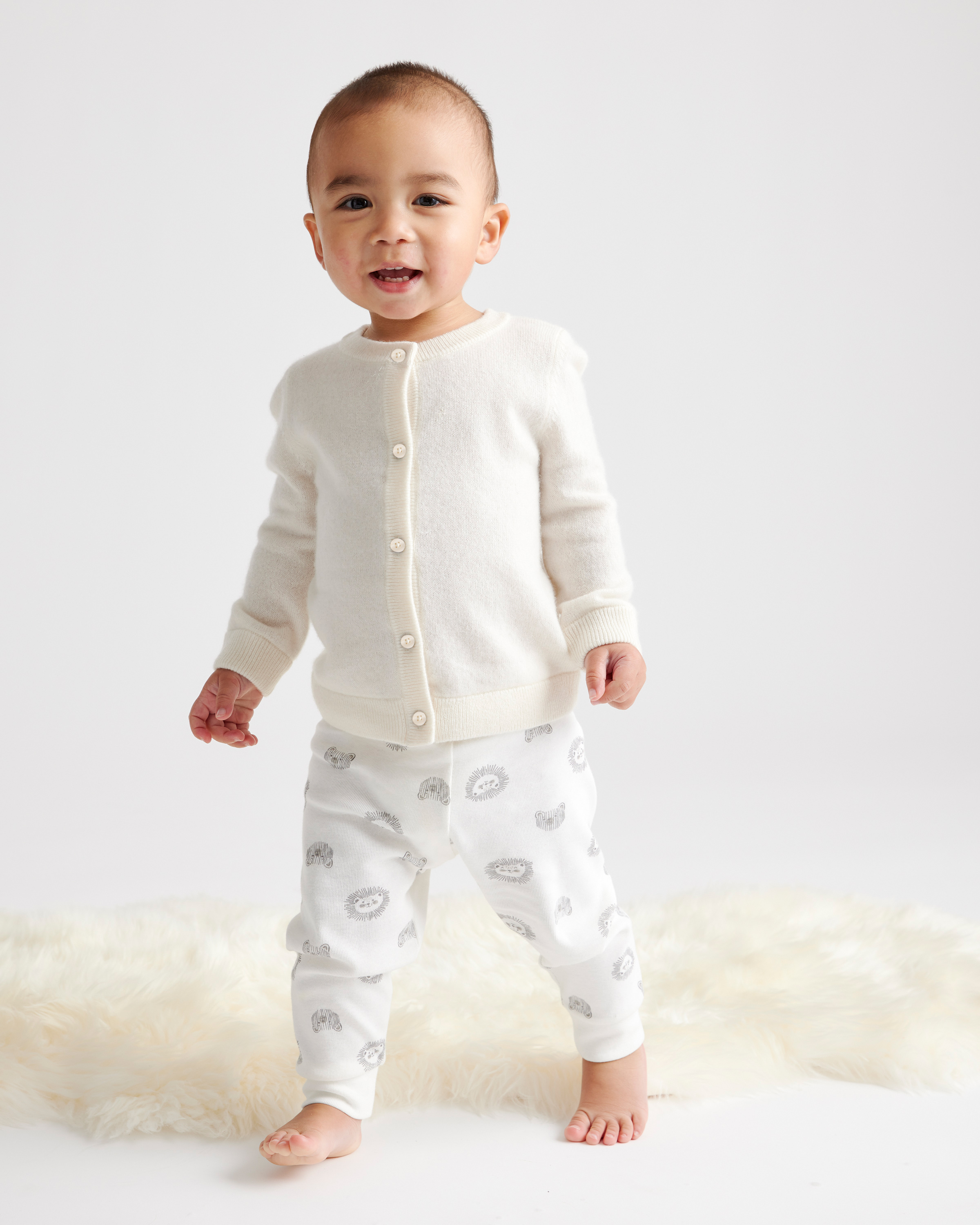 Mongolian Cashmere Cardigan - Baby - thumbnail 4