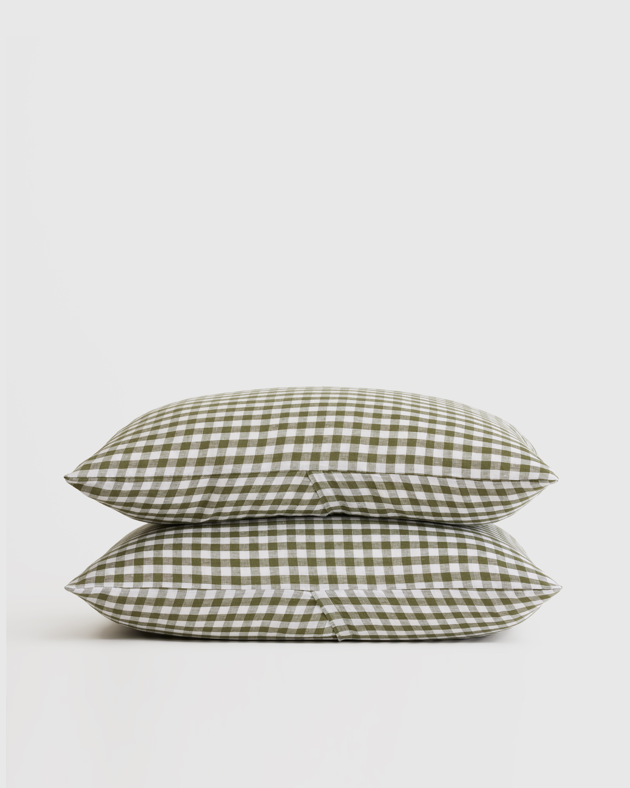European Linen Gingham Sham Set in Cafe