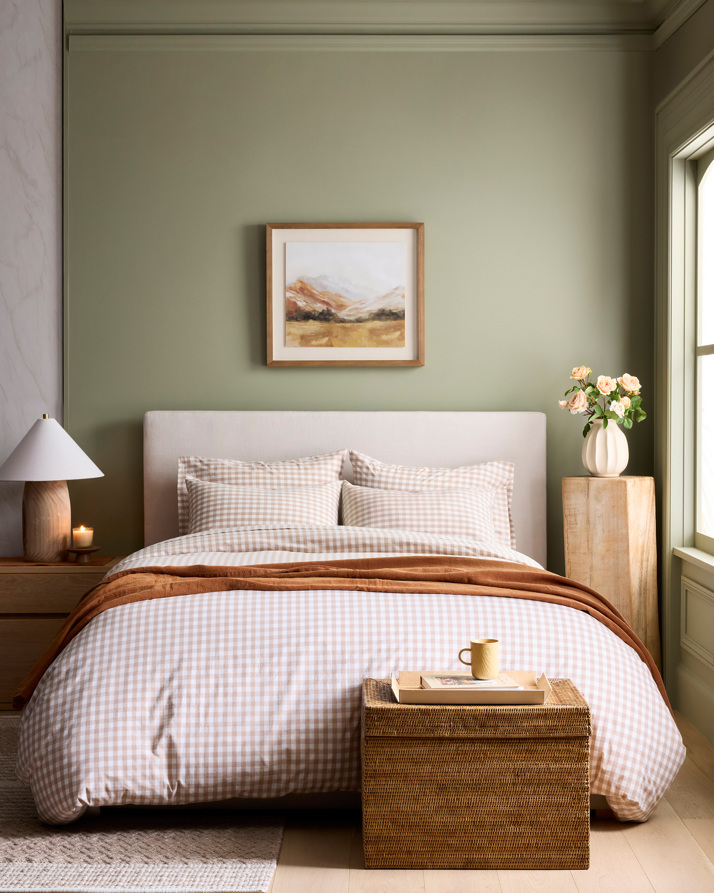 Classic Organic Percale Gingham Duvet Cover Set - thumbnail 2