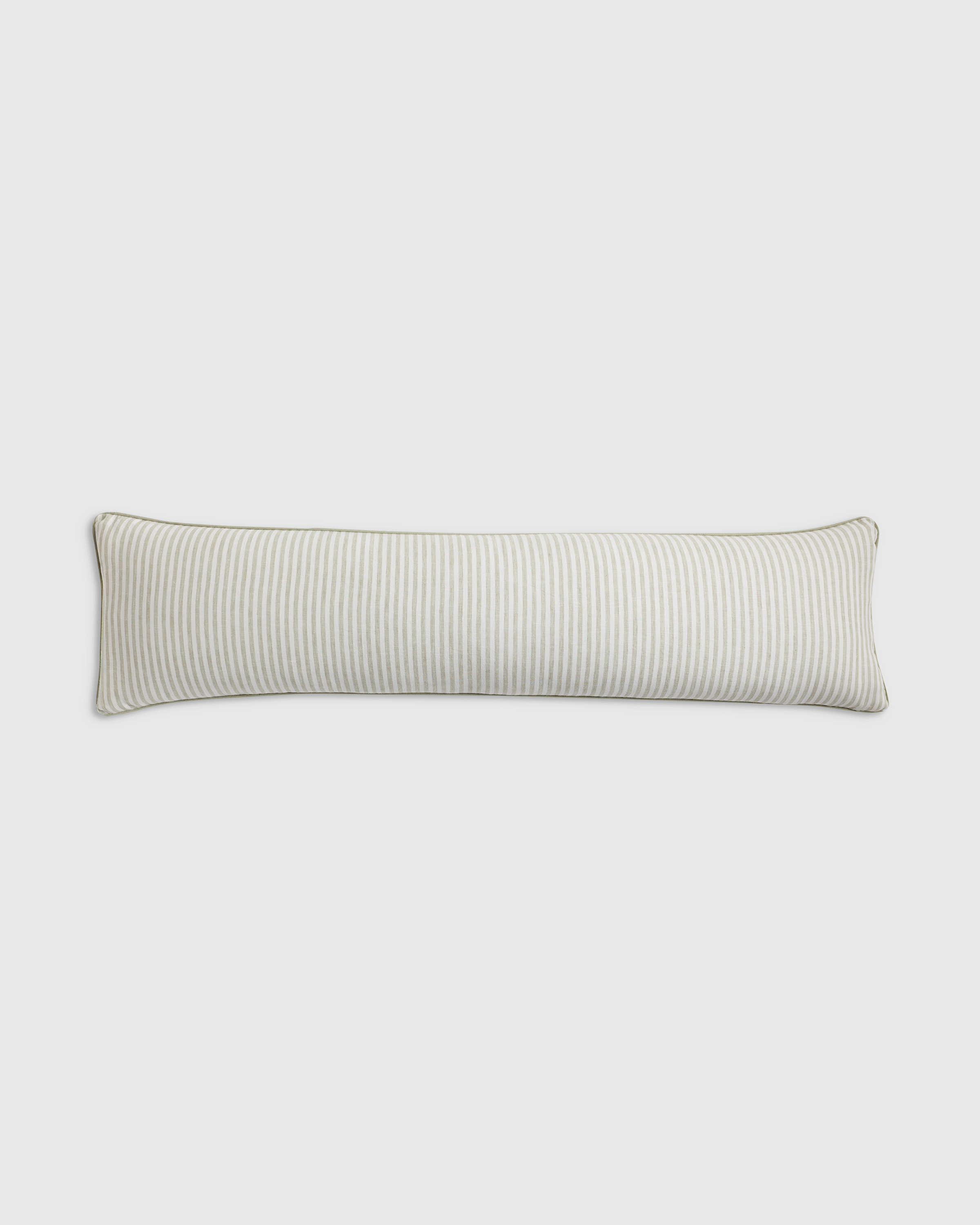 Piped Linen Stripe Oversized Lumbar Pillow Cover