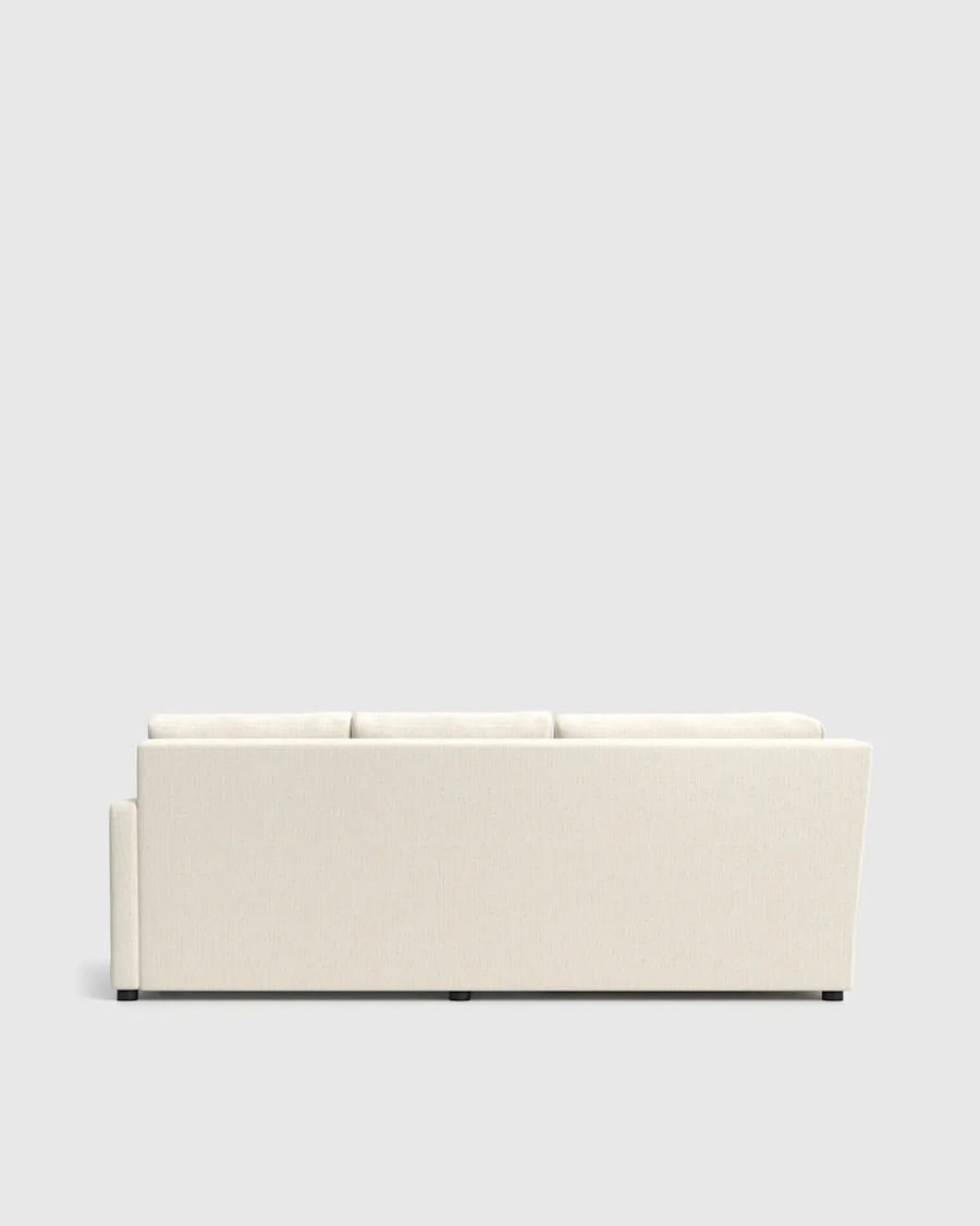Narrow Track Arm L Sectional Performance Linen Weave Snow Side
