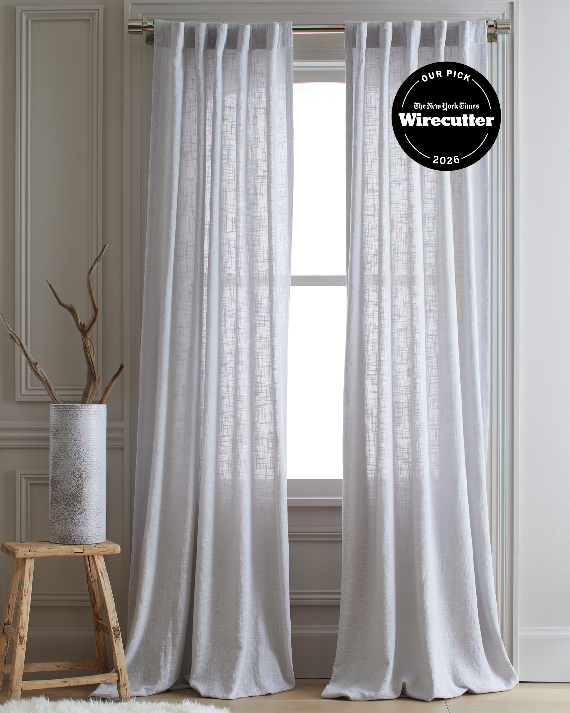 Cotton Sheer Curtain Set (Set of 2)