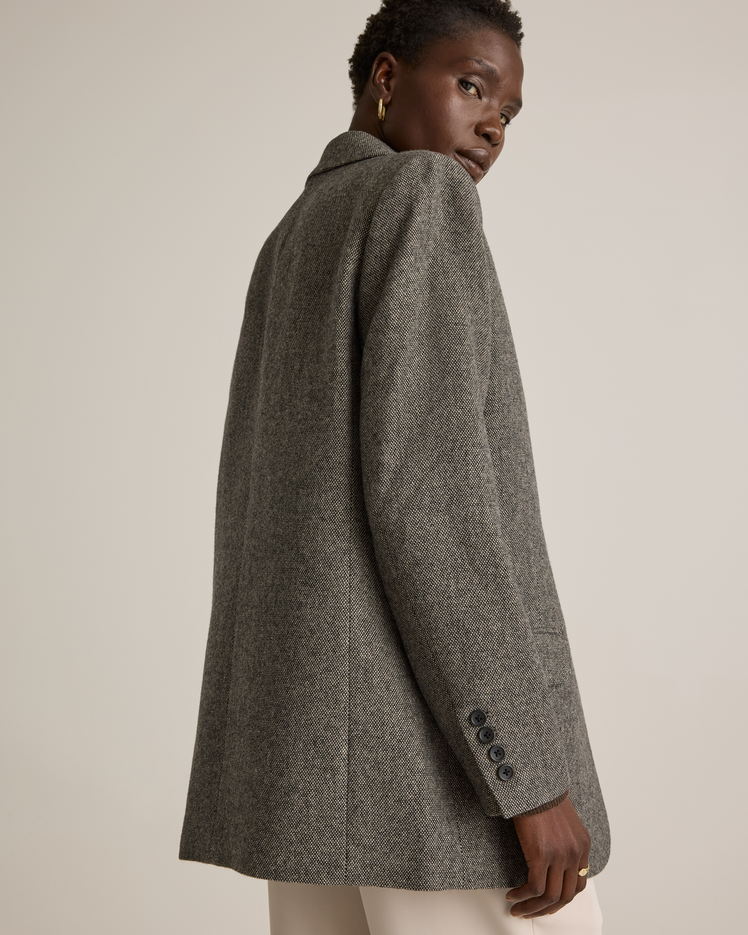 Italian Wool Oversized Blazer - thumbnail 9