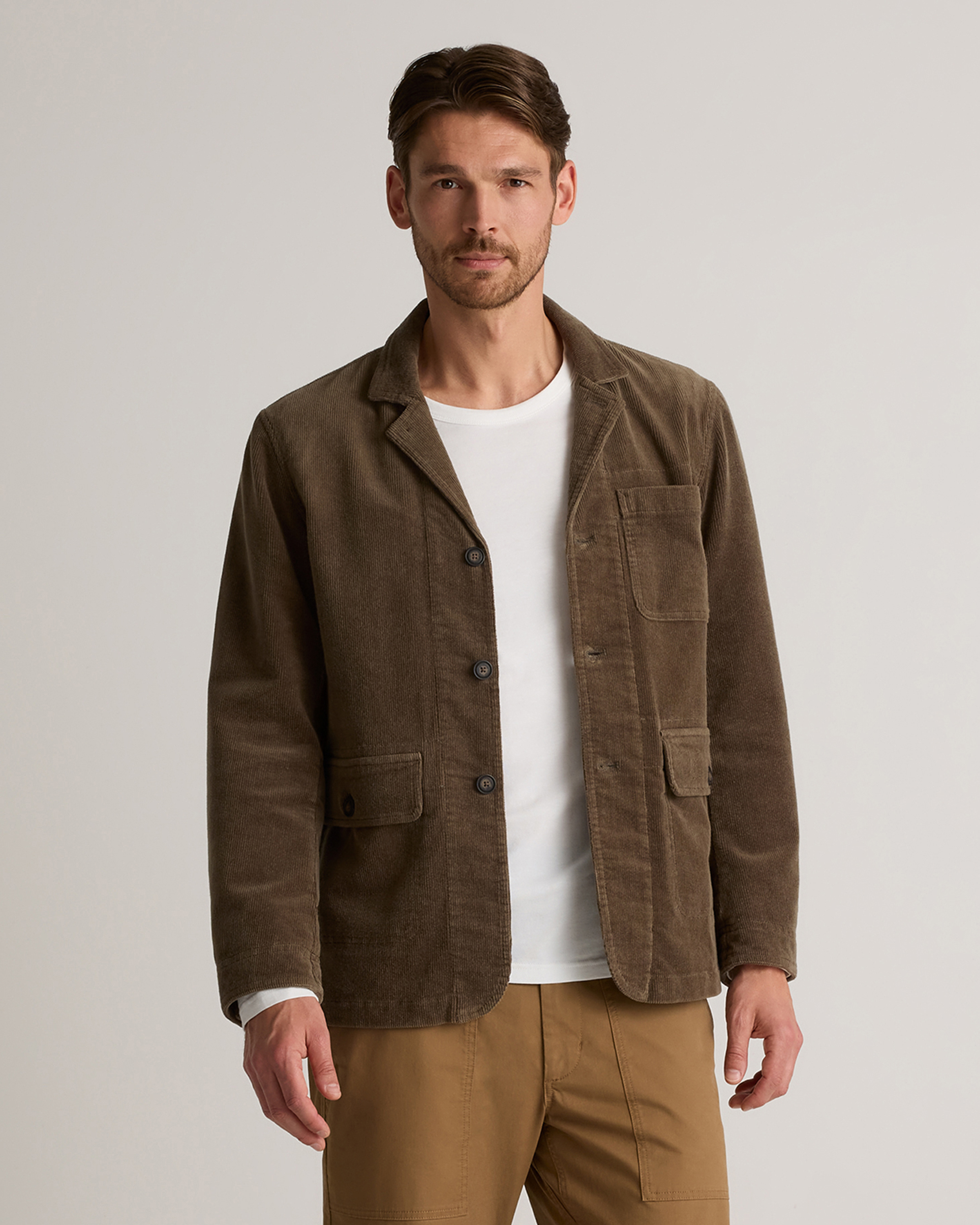 Organic Stretch Corduroy Chore Jacket in Seaweed