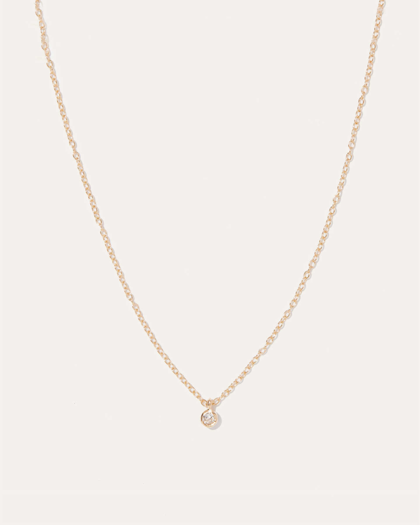 White Sapphire Drop Choker Necklace - Gold Vermeil - 0 - Thumbnail