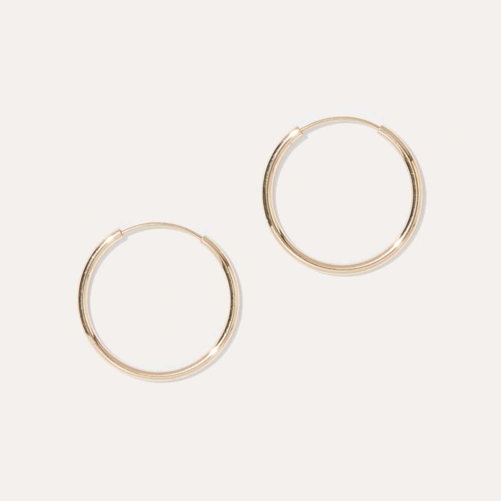 Quince Women's 14k Everyday 18mm Hoop Earrings In Gold