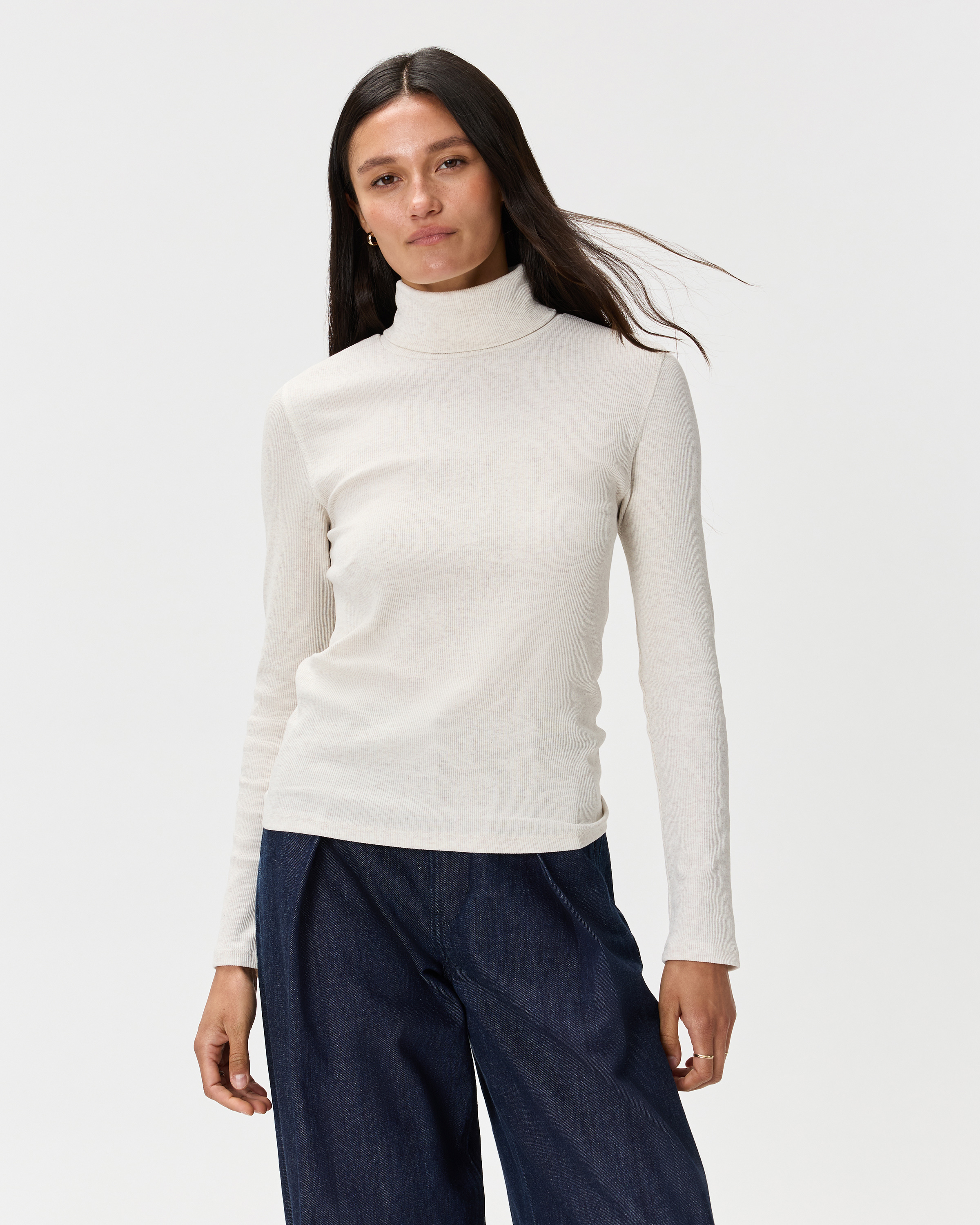 Organic Cotton Micro-Rib Turtleneck