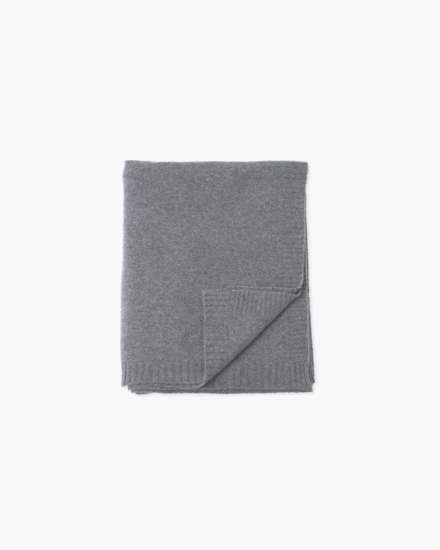 Luxe Knit Cashmere Throw - Heather Grey - 0