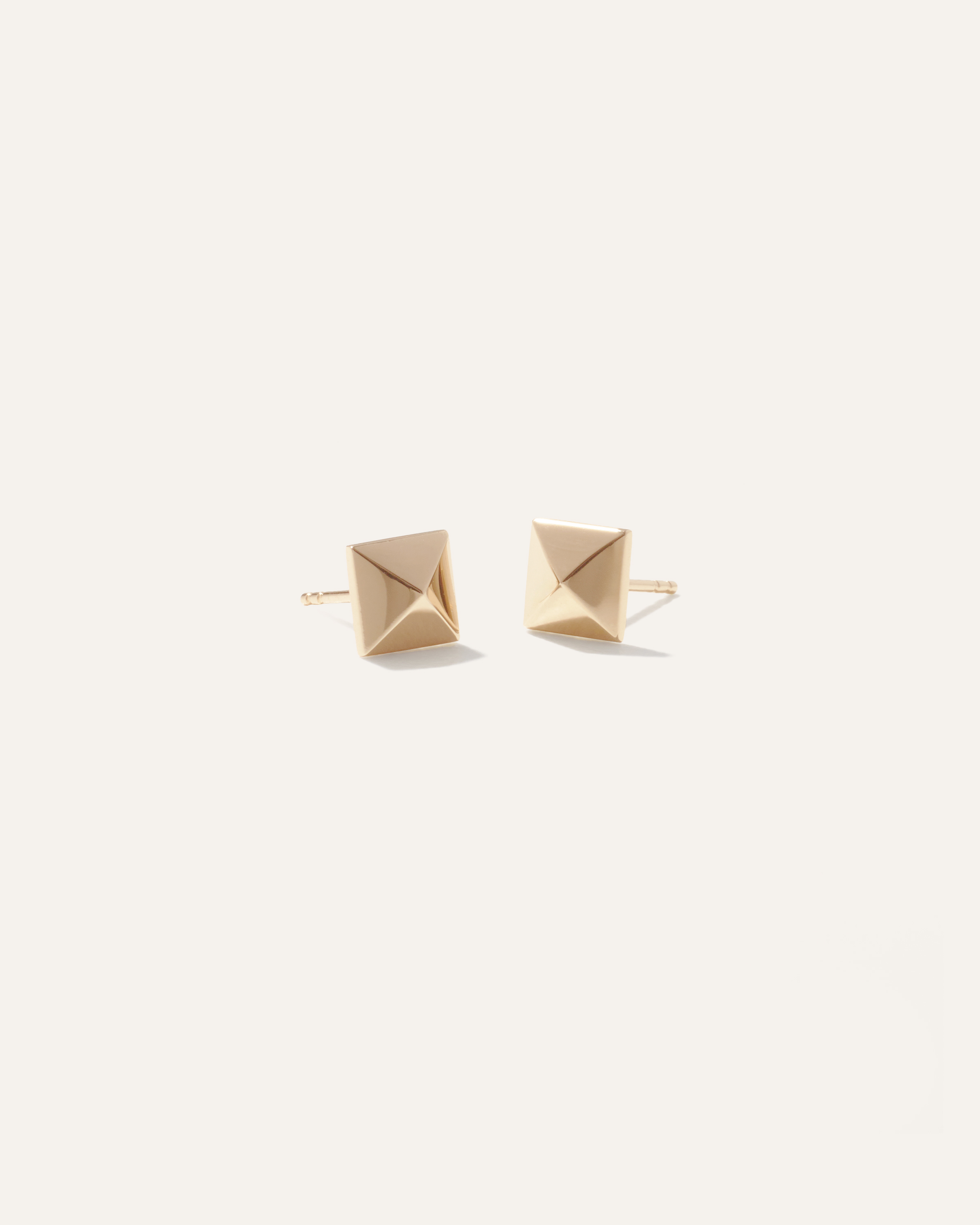 Quince Women's 14k Gold Pyramid Stud Earrings