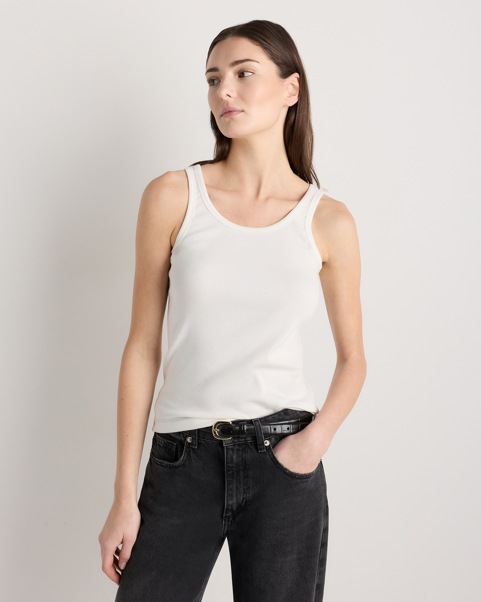 Organic Cotton Micro-Rib Scoop Neck Tank
