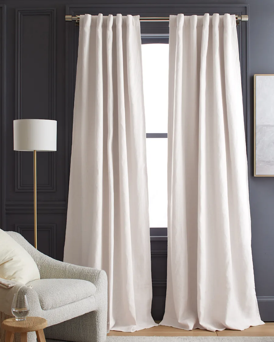 Curtains TexturedLinenBlackout White 1307