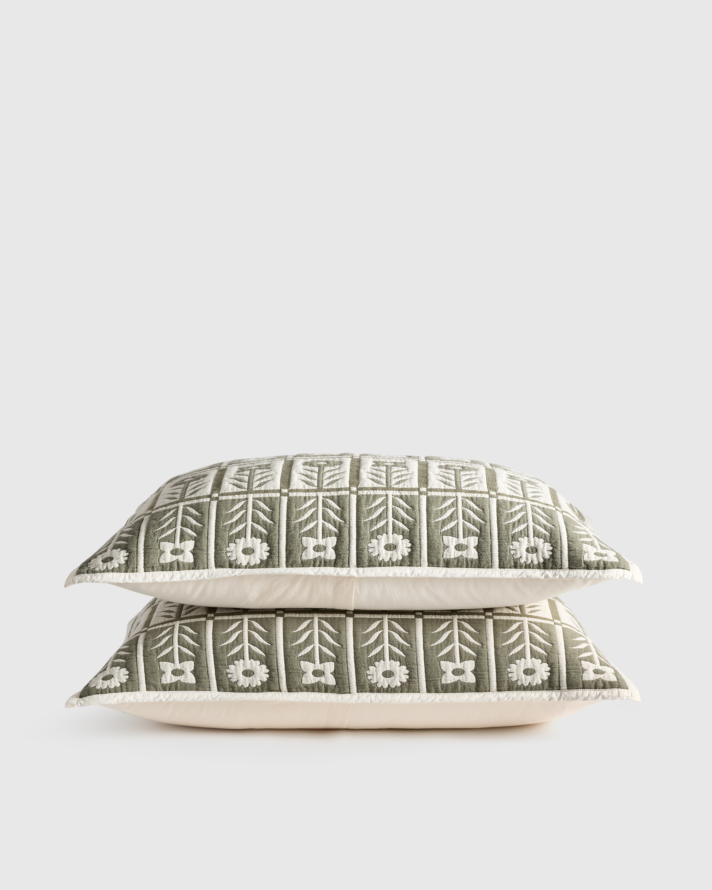 Organic Cotton Jacquard Floral Sham Set