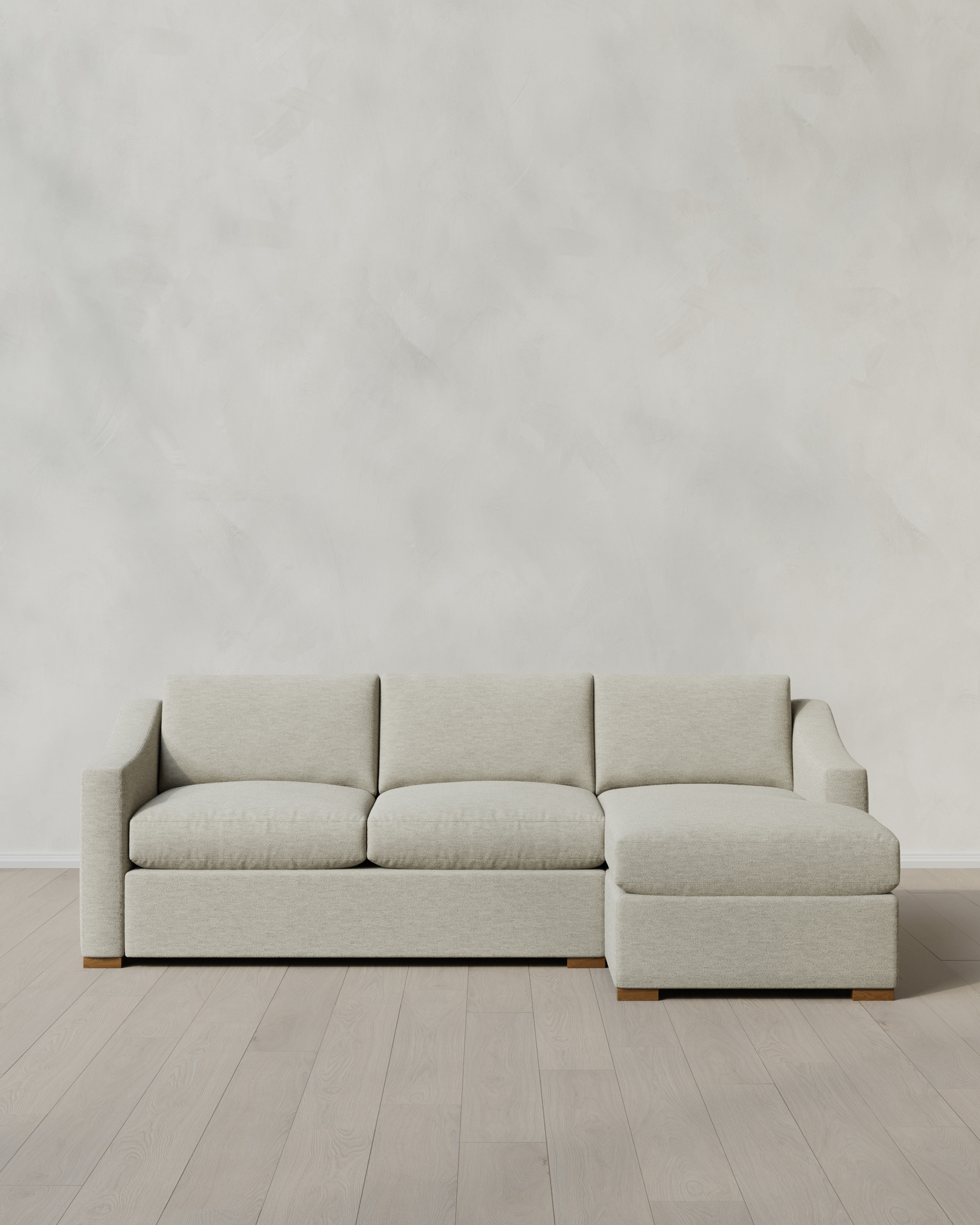 Hollis Slope Arm Chaise Sectional in Performance Basketweave