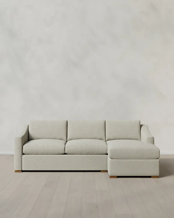 Hollis Slope Arm Chaise Sectional in Performance Basketweave