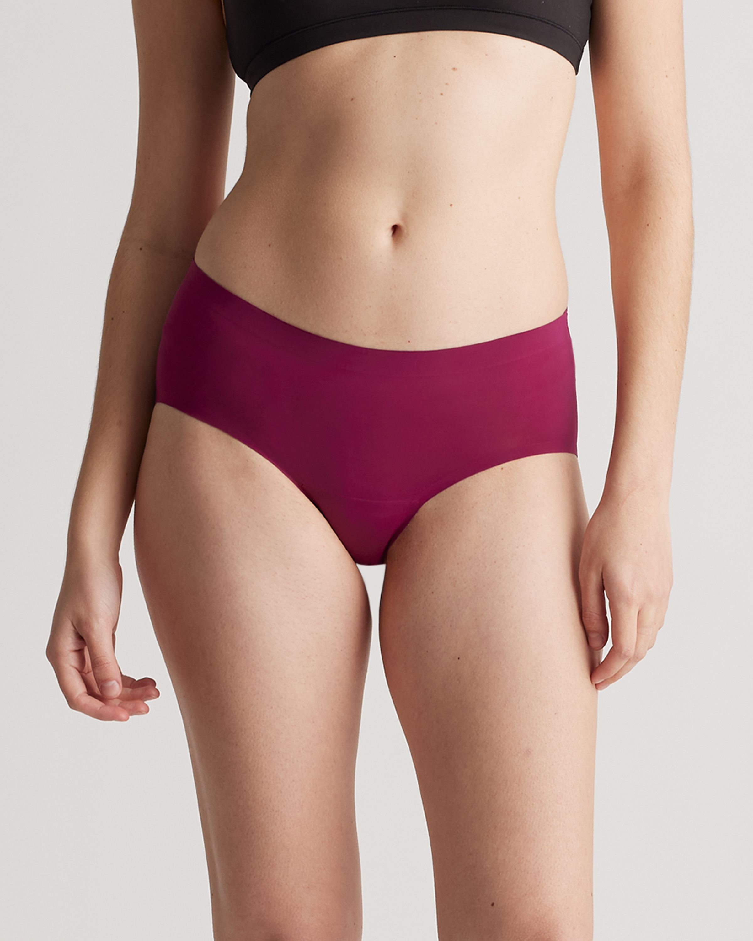 Quince Women's Invisible Bonded Brief In Plum