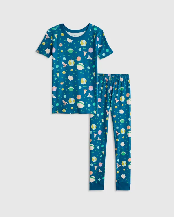 100% Organic Cotton Short Sleeve and Pant Pajama Set 