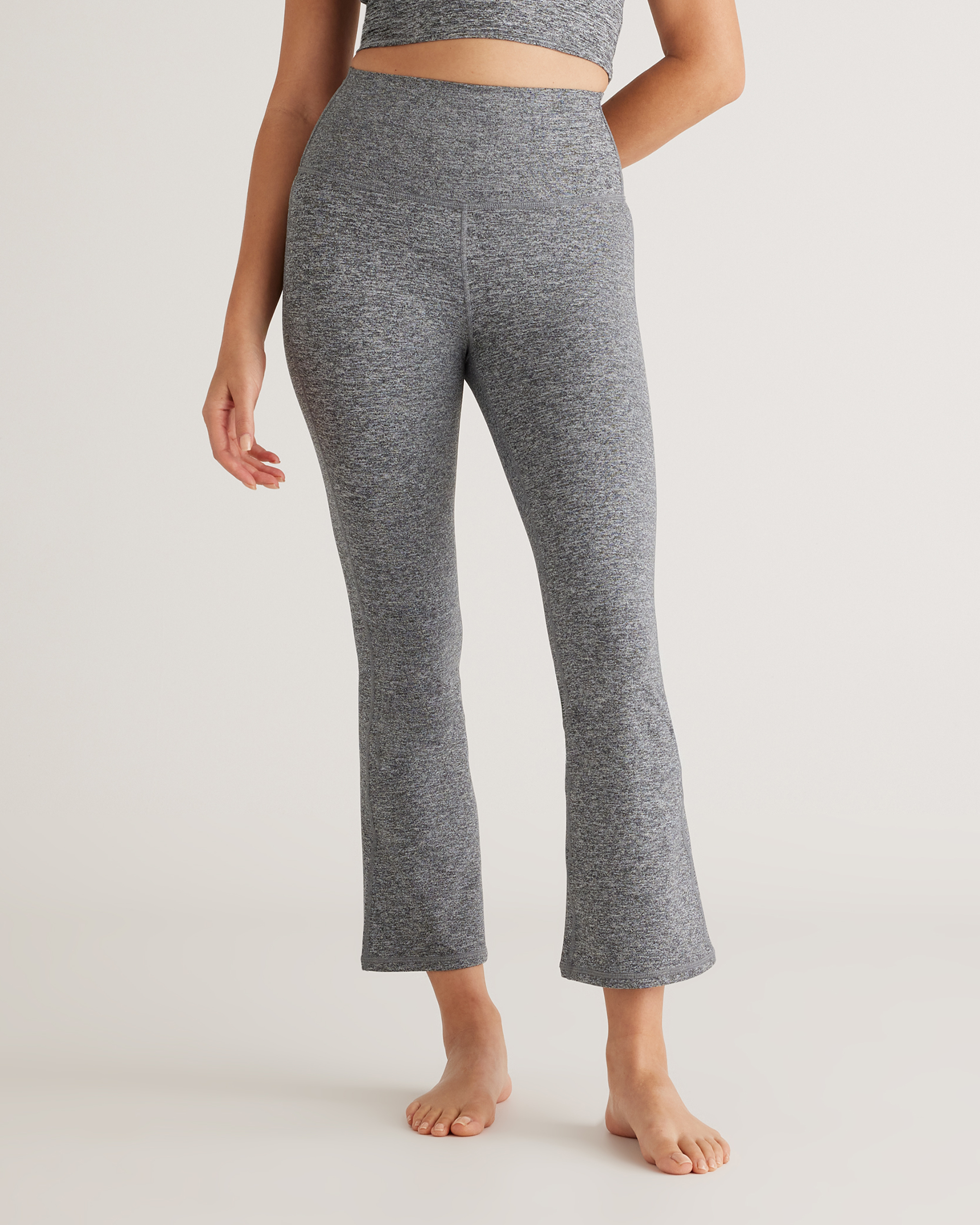 Shop Quince Women's Ultra-soft Cropped Bootcut Pants In Heather Grey