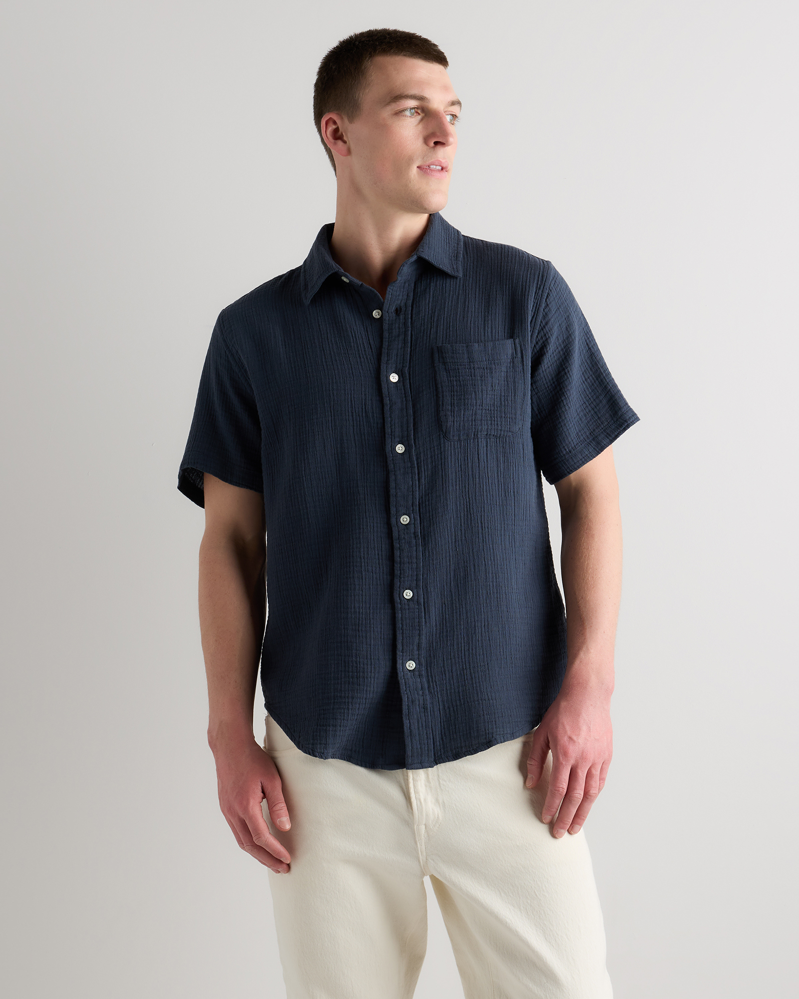 100% Organic Cotton Gauze Short Sleeve Shirt