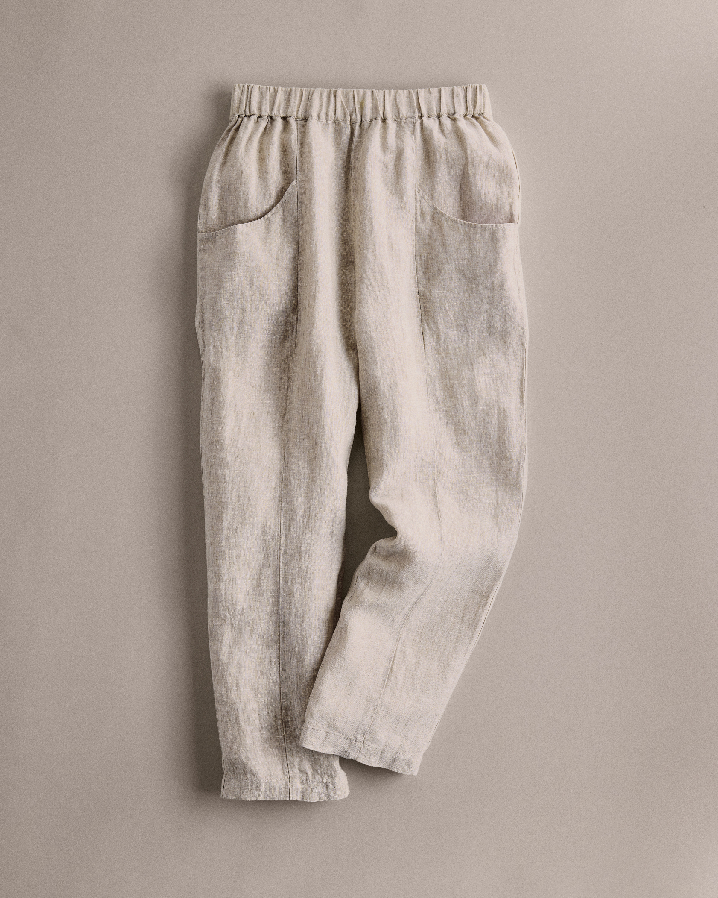 100% European Linen Tapered Ankle Pants