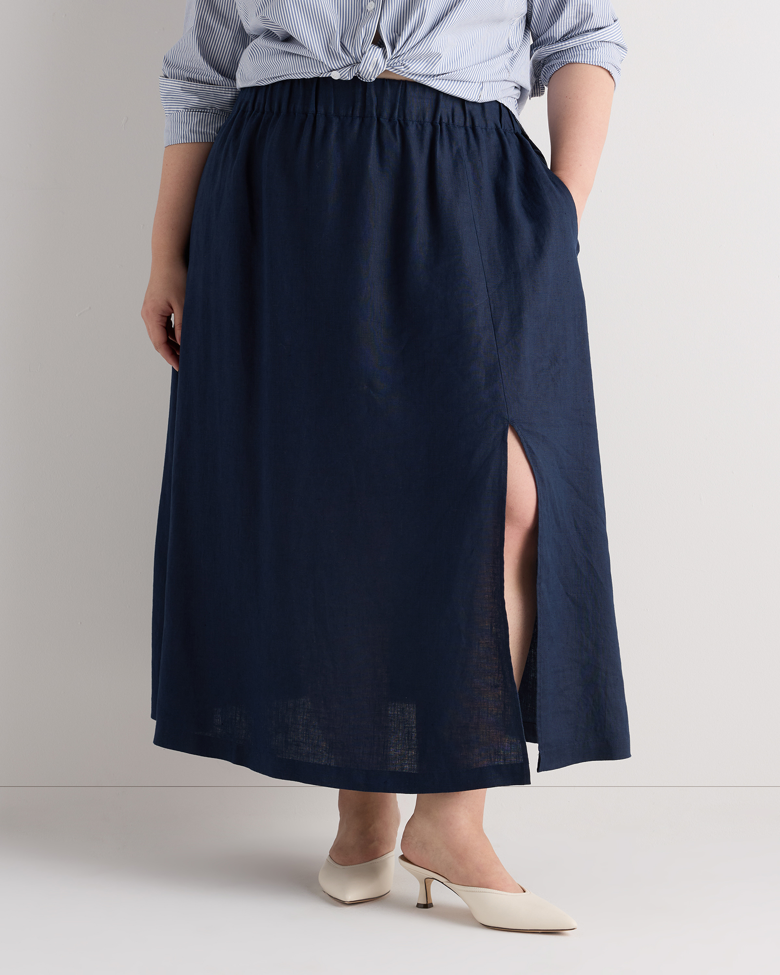 100% European Linen Maxi Skirt