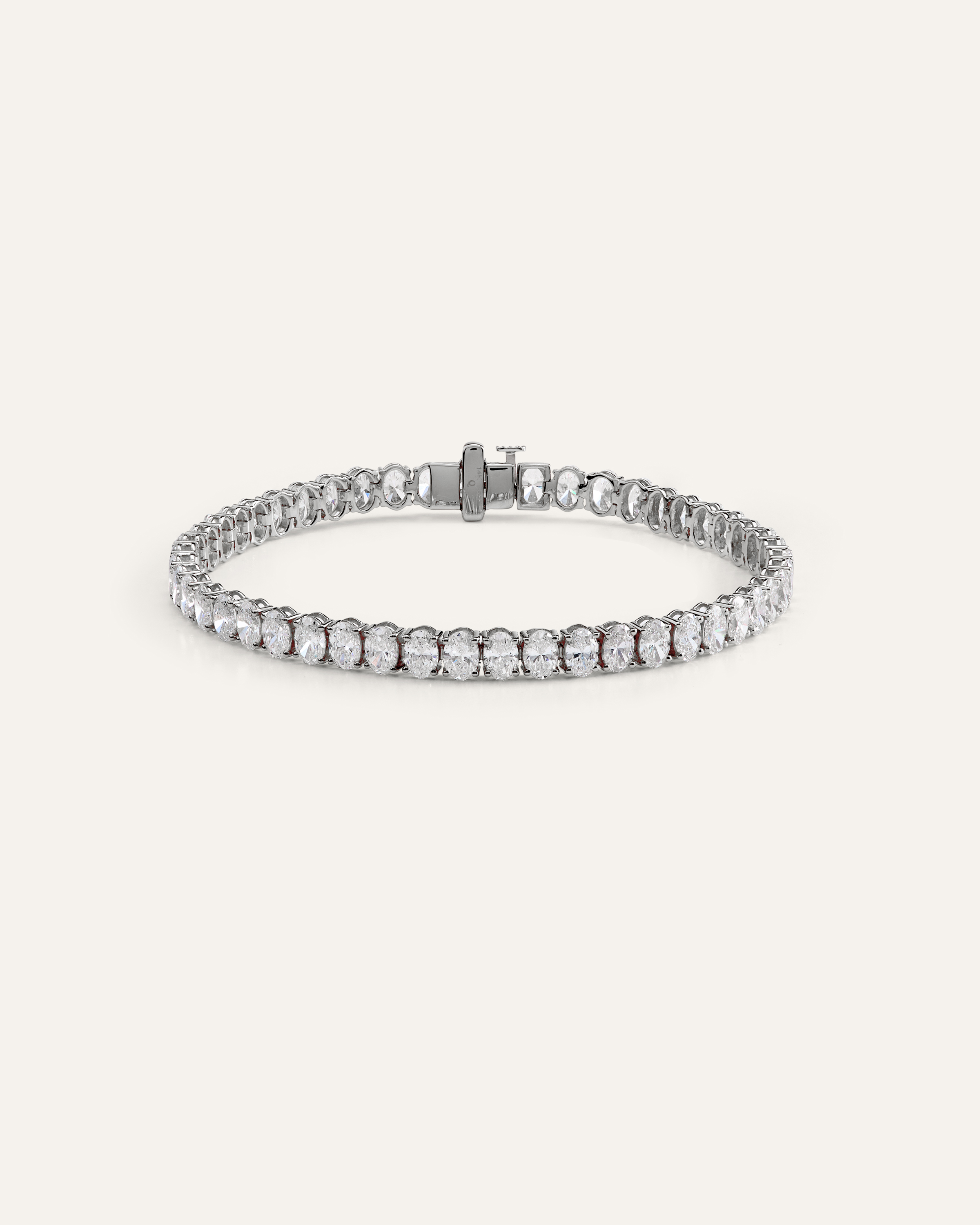 14K Gold Lab Grown Diamond North-South Oval Tennis Bracelet - 10ctw