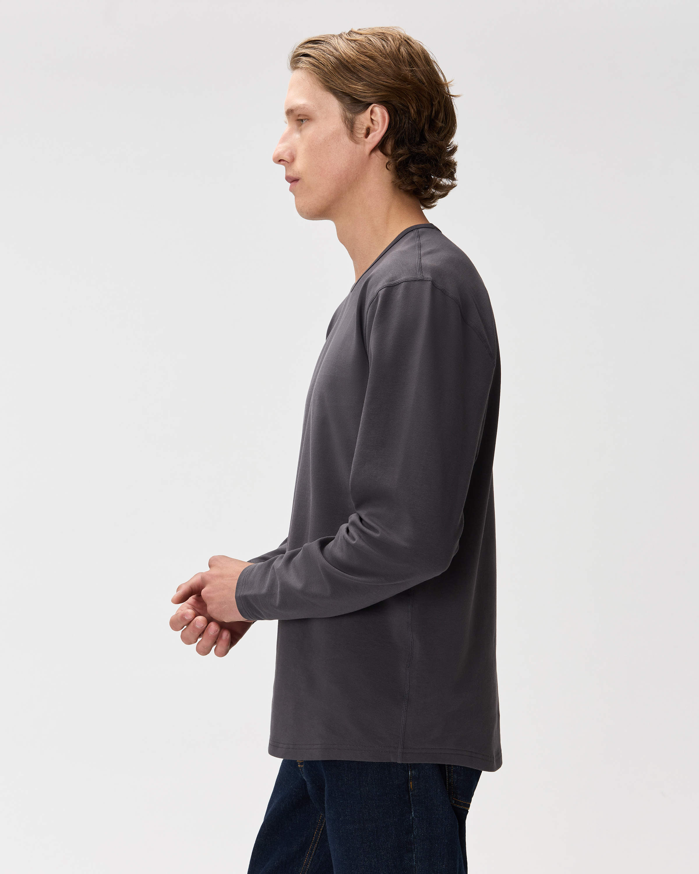 Flex Curve Long Sleeve Tee (3-Pack) in Dark Coal