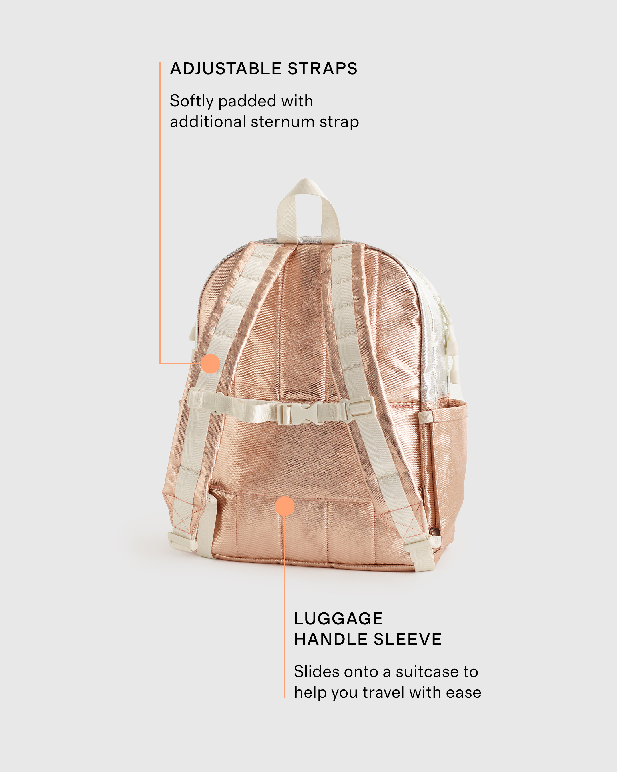 Recycled Double Pocket Backpack - Medium - thumbnail 6