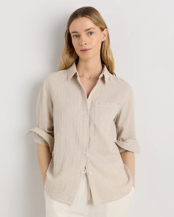 100% Organic Cotton Gauze Long Sleeve Shirt