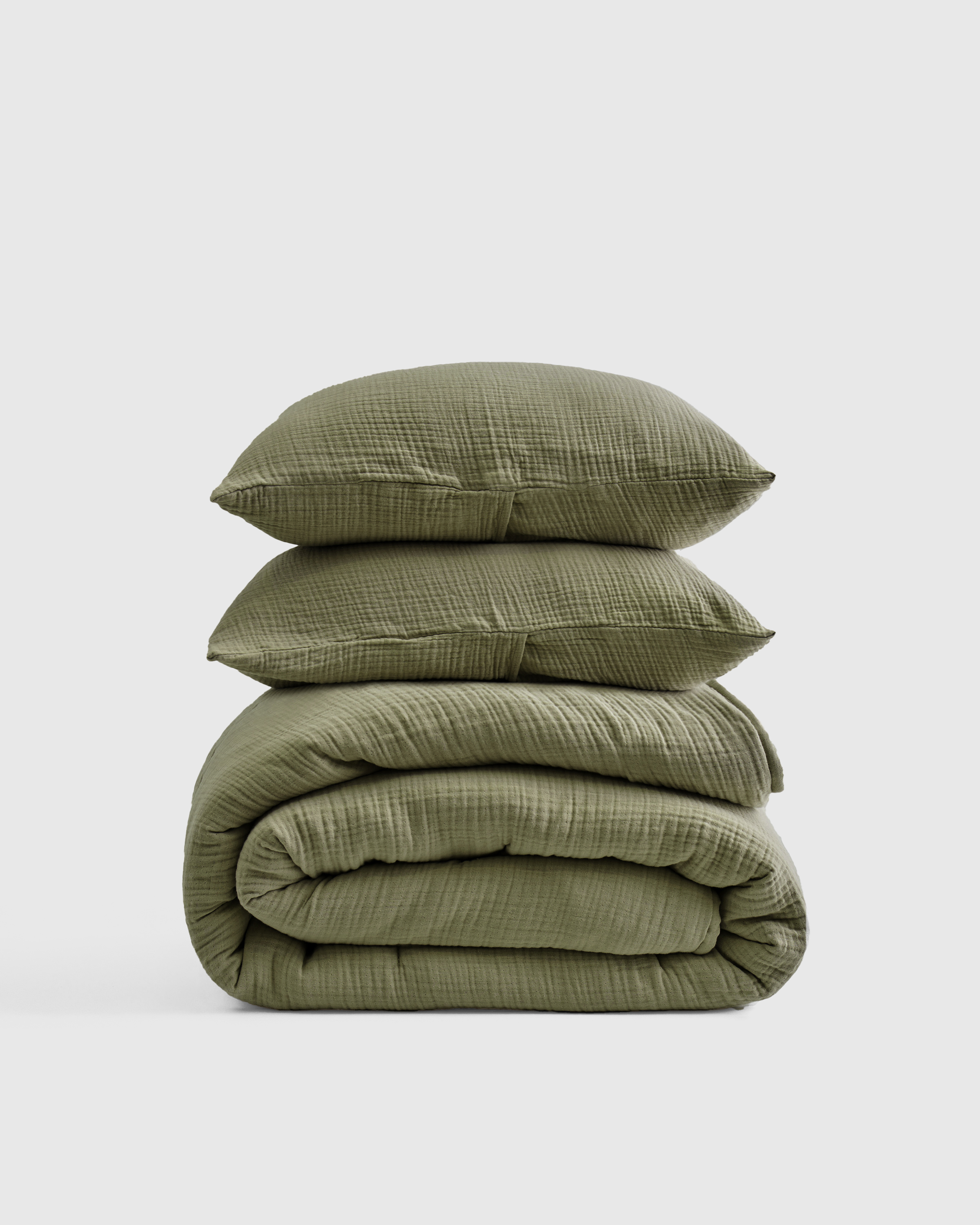 Organic Airy Gauze Dream Quilt Set in Charcoal