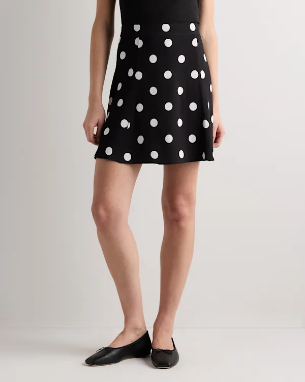 Lightweight Crepe A-Line Mini Skirt