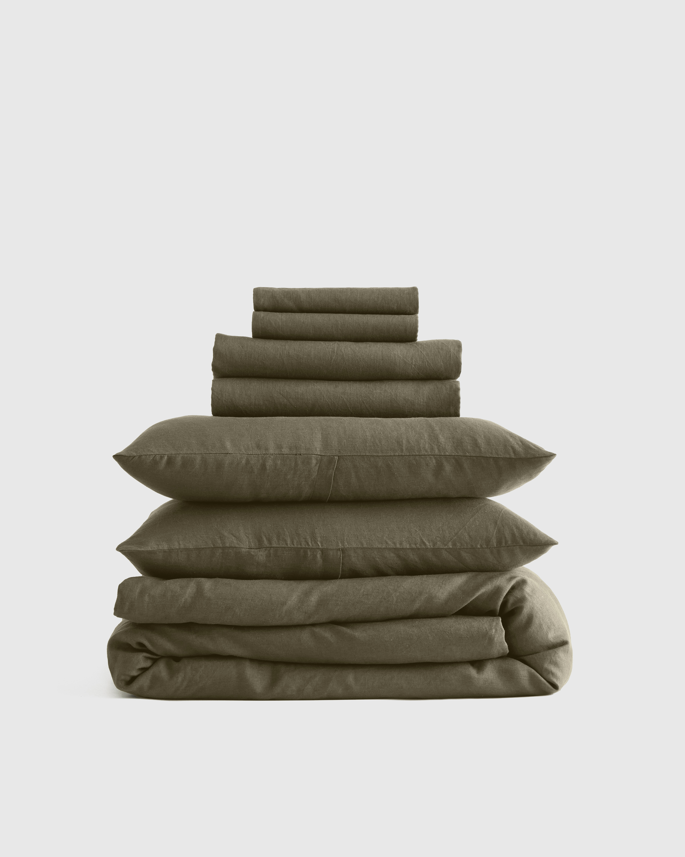 European Linen Deluxe Bedding Bundle in Pine