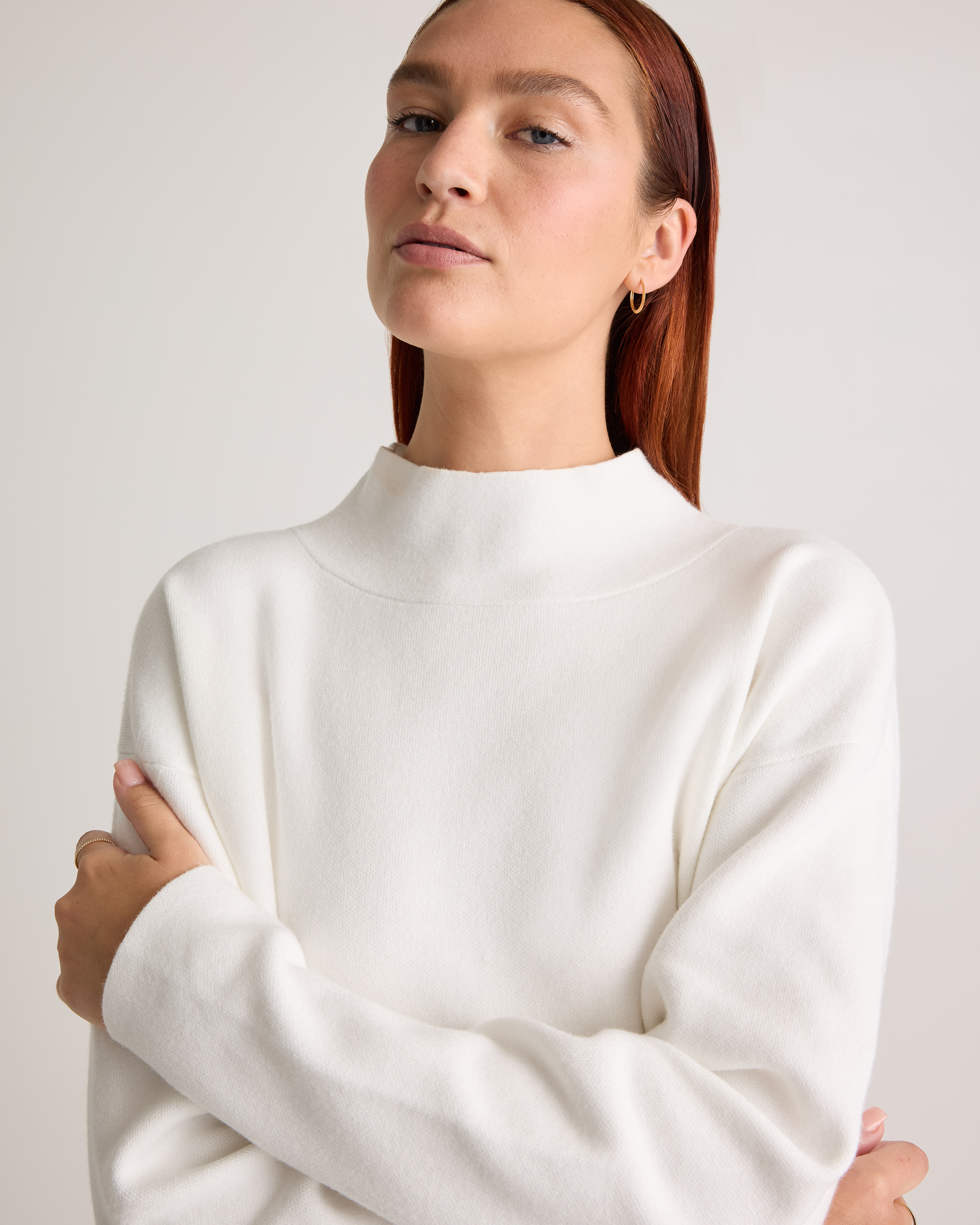 Eco-Knit Milano Stitch Mock Neck Pullover